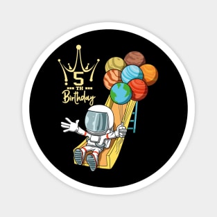 5th Birthday Astronaut Space Slide Planets Balloons Magnet